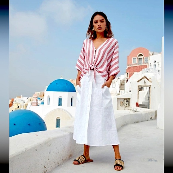 NWOT RAILS Thea Tie Front Button Up in Seville Stripe - Picture 10 of 15